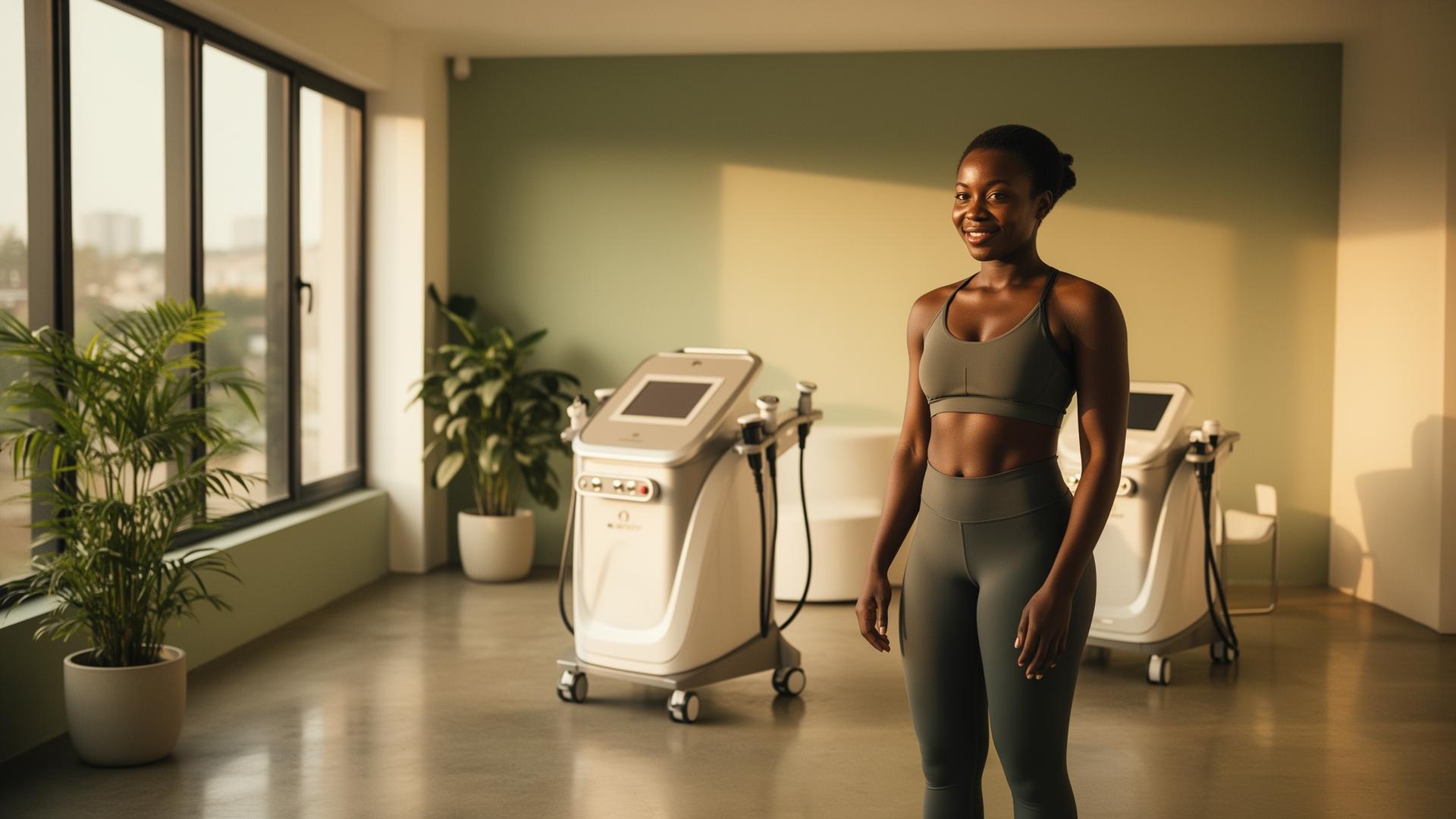 Woman receiving a non-surgical body sculpting treatment at Dream Body Kenya clinic in Nairobi